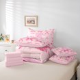 thumbnail image 6 of Manfei Letter A Initial 7-Piece Twin Bedding Sets For Kids,Pink Plaid Bow Bedding Comforter Set For Girls,Pink Reversible, 6 of 7