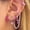 Purple-silver, variant on 6 Pairs Pink CZ Earring Set, Gold Plated Huggie Hoops & Studs with Cubic Zirconia, Hypoallergenic Assorted Piercing Earrings for Women