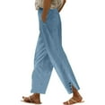 thumbnail image 6 of RPVATI Womens Lightweight Pants with Pockets High Waist Comfy White Gauze Pants Casua Lightweight Loose Trousers Sky Blue XXL, 6 of 7