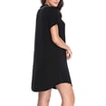 thumbnail image 5 of Hanerdun Women Nightgown Sleepshirt Female V-Neck Button Pajamas Dress Black M, 5 of 6