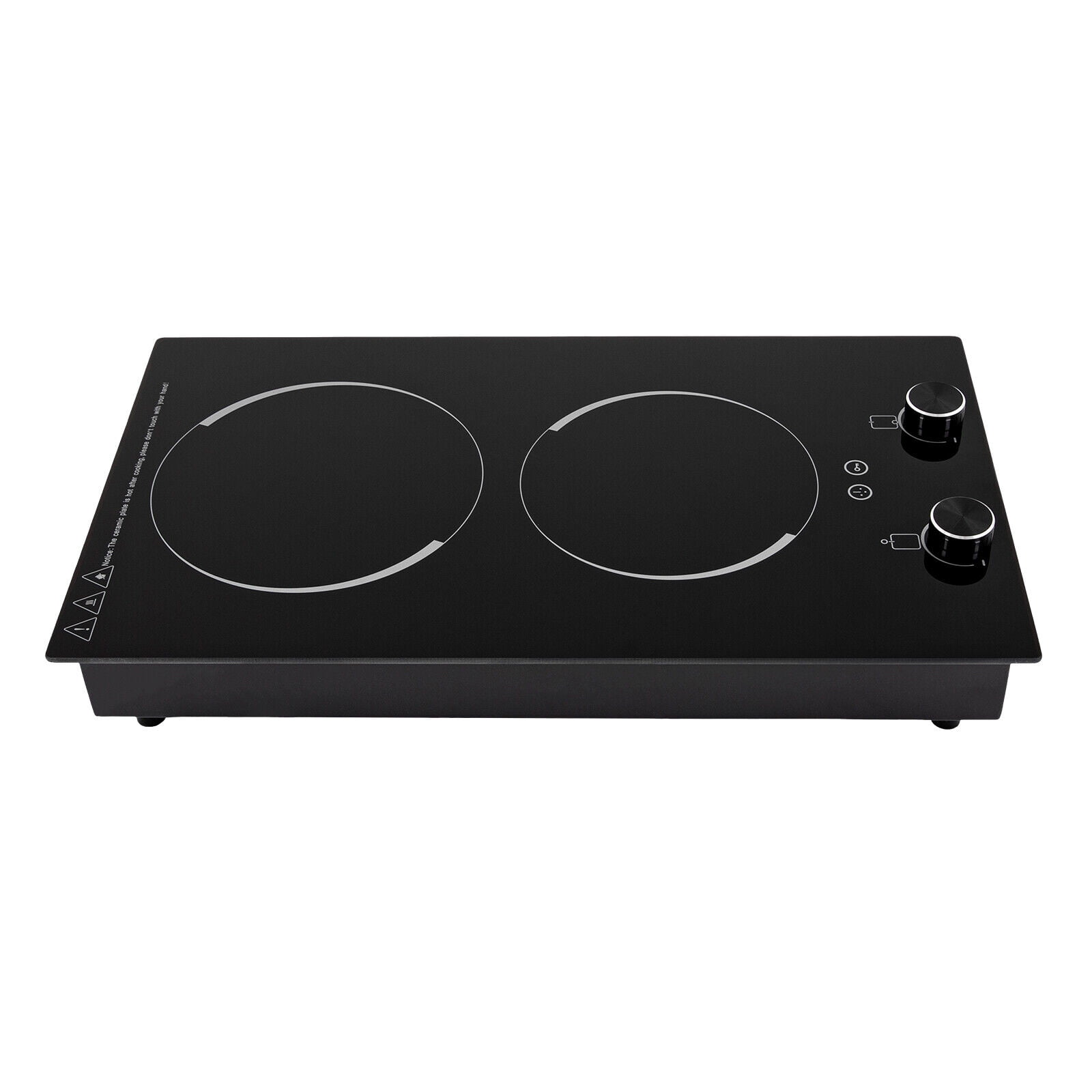 2 Burners Electric Induction Cooktop Bulit-in Stove Top Touch Control Child Lock, Black