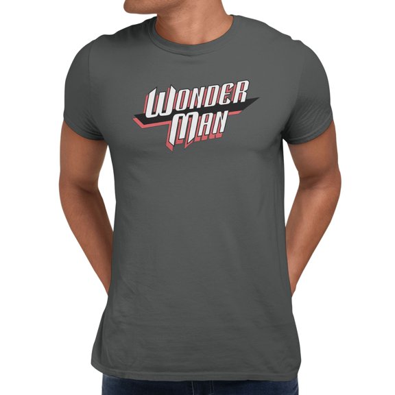 Marvel Comics Wonder Man Slant Text Men's T Shirt (Charcoal, S-3XL)