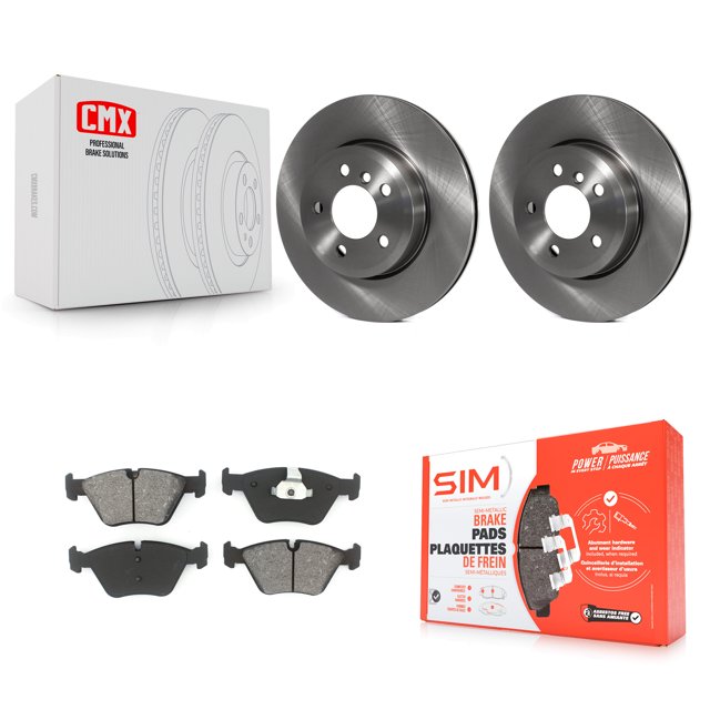 Transit Auto Front Disc Brake Rotors and Semi-Metallic Pads Kit for Car 2004-2010 BMW X3 K8S-100476