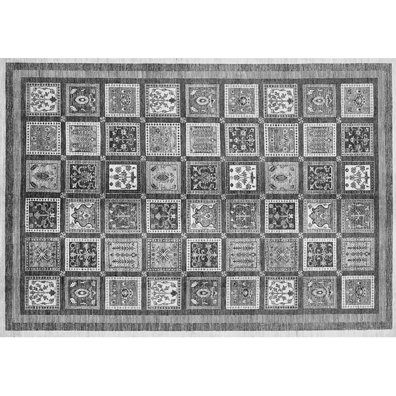 Ahgly Company Indoor Rectangle Abstract Gray Modern Area Rugs, 3' x 5'