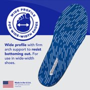 PowerStep Pinnacle Wide Fit Full Length Orthotic Shoe Insoles with Neutral Arch Support for Wide Feet & Plantar Fasciitis