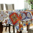 thumbnail image 3 of Coolnut Mexican Talavera Tablecloth 60"x108", Waterproof Washable Polyester Square Table Cover, Durable Tablecloth for Kitchen Dining Table Party Decor, 3 of 7