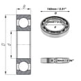 thumbnail image 4 of Unique Bargains Roulements à Billes 6018 Rainure Profonde 90x140x24mm P4 Type Ouvert Roulements Lubrifiés 1 Pce Roue de Scooter Planche à Roulettes Universelle Ton Argent, 4 of 6