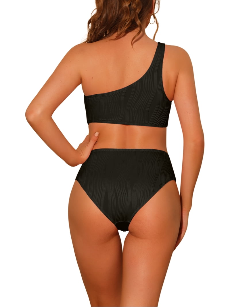 INSPIRE CHIC Women's 1 Piece One Shoulder Swimsuit Asymmetric