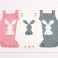 thumbnail image 2 of Baby Girl Boy Easter Bunny Romper Sleeveless Knitted Bodysuit Overalls My 1st Easter Outfit Cute Clothes, 2 of 7