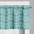 thumbnail image 3 of Ambesonne Turquoise Window Valance, Retro Squared Rounds, 54" X 18", Petrol Blue and White, 3 of 5