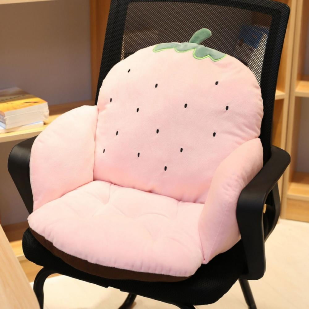 WUYU Cartoon Fruit Seat Cushion with Backrest Non Slip Chair Cushion  Semi-Enclosed Plush Chair Pads for Office Home Sofa (Mangosteen)