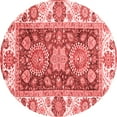 thumbnail image 1 of Ahgly Company Machine Washable Indoor Round Oriental Red Traditional Area Rugs, 4' Round, 1 of 4