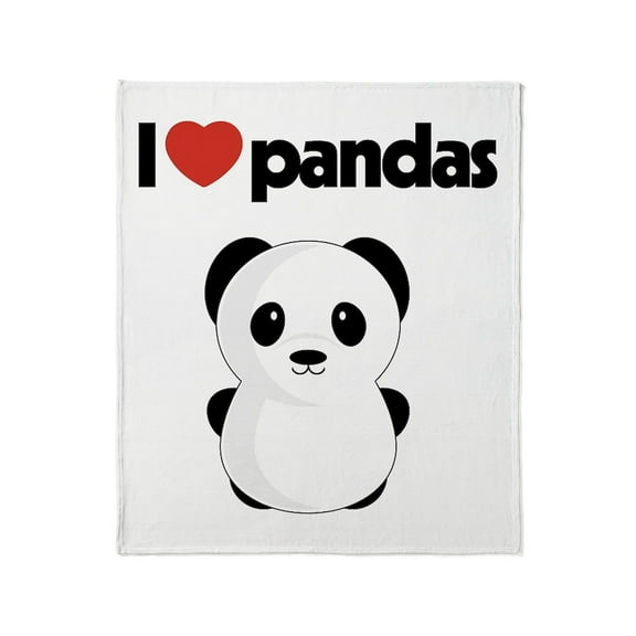 CafePress - I Love Pandas Throw Blanket - Soft Fleece Throw Blanket, 50"x60" for All Ages