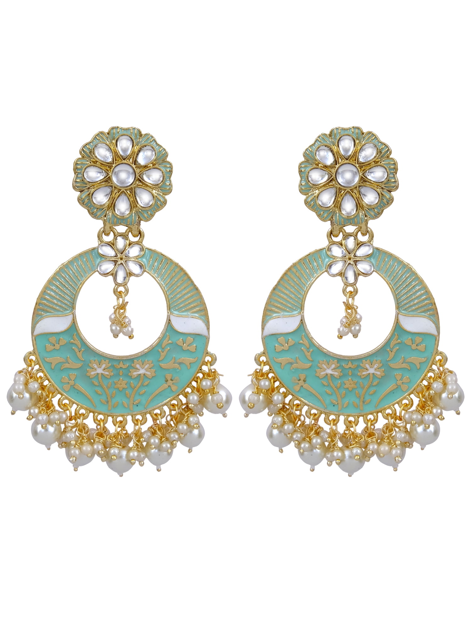 Designer Gold plated Bollywood Traditional Ethnic Earrings Set Fashion Jewelry 