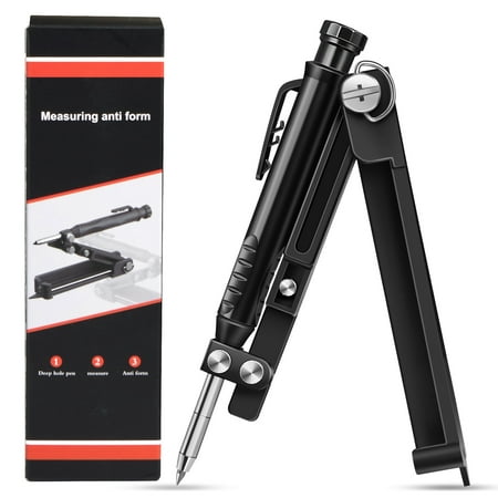 

Uaker Multi-Function Scribing Tool Woodworking Compass for Woodworking Scribe Tool ABS Scribe Tool with Deep Hole Pencil DIY Woodworking Scribe（black）