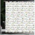 thumbnail image 4 of Ambesonne Retro Shower Curtain, Cartoon Village Animals, 69"Wx70"L, Yellow Beige, 4 of 5