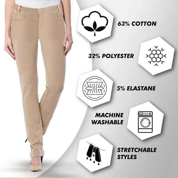 2 Pack Women s Super Stretchy Slim Fit Ponte Pants Walmart Business Supplies