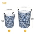 thumbnail image 3 of Susaid Blue Paisley Pattern Vintage Print Waterproof Oxford Cloth Storage Circular Laundry Hamper BasketCapacity for Home-Small, 3 of 6