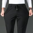 thumbnail image 5 of Big and Tall Cargo Pants for Mens Summer Mens Elastic Waist Pants Men's Solid Color Fashionable Casual Trousers Straight Pocket Large Size Pants Size L-5XL, 5 of 7