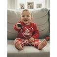 thumbnail image 5 of Loicainy Toddler Baby Boy Valentine's Day Outfits 6 12 18 24 Months 2T 3T 4T Letter Heart Print Long Sleeve Crew Neck Tops Sweatshirt and Elastic Waist Plaid Pants Clothes Set, 5 of 9