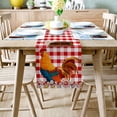 thumbnail image 2 of Table Runner Dresser Scarves 108 Inch Long, Farmhouse Rooster Daisy Buffalo Check Plaid Linen Dining Table Runners Red White Tabletop Scarf for Wedding Holiday Party Kitchen, 2 of 7