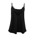 thumbnail image 6 of Scyoekwg Womens Tops Camisole Sleeveless Tank Tops Camisole Casual Summer Basic Sling Loose Solid Color V-Neck Lace Camisole T Shirts (Black,XL), 6 of 6