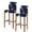 Blue, variant on Yellow Black Bar Stool Covers Set of 2, Modern Abstract Art Botanical Stretch Washable Bar Chair Covers with Backs, Removable Pub Counter Height Chair Cover for Kitchen Dining Room Cafe
