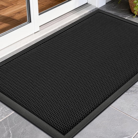 Tecfino Outdoor Doormat 24" x 36", Front Door Mat Outside Entrance, Dirt and Mud Trapping Welcome Mat Outdoor, Heavy Duty Quick Dry Entry Rug with Non Slip Rubber Backing