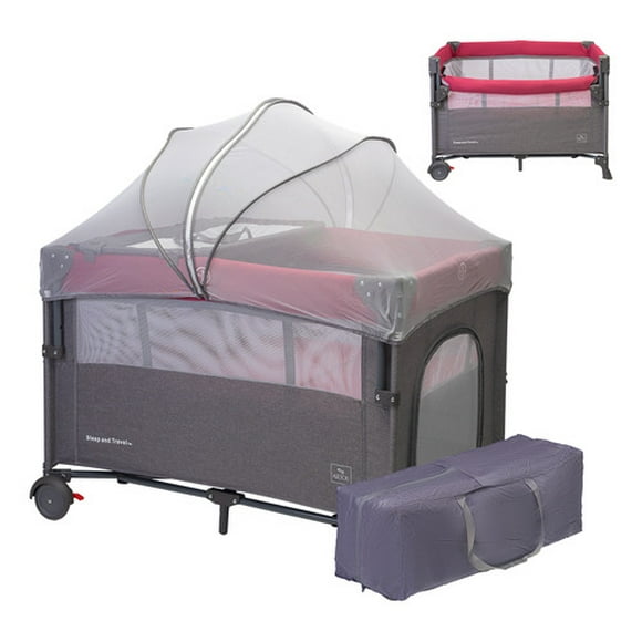 Corral Para Bebé Aeiou Nueva Zelanda Colecho Plegable Rojo