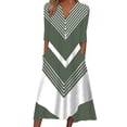 thumbnail image 1 of Gibobby Vestidos Casuales para Mujer Womens Casal Plus Size Summer Boho Chiffon Print Midi Skater Dress With Ruffle Sleeve NEM297(Verde,XL), 1 of 5