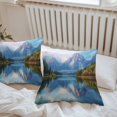 thumbnail image 7 of Waterproof Throw Pillow Covers Set of 2, 16x16 Inch Grey Mountain Decorative Pillowcases Outdoor Pillow Slip Cushion Covers Set for Couch Tent Green Forest Modern Art Farmhouse, 7 of 7