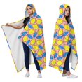 thumbnail image 2 of Wearable Blanket,Yellow Lemon Fruit Leaves Pink Pattern Hooded Wearable Flannel Blanket for Adults & Teens,Winter Poncho Shawl Wrap Cape Cozy Anti-Pill,50"x60", 2 of 5