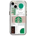thumbnail image 1 of Para iPhone 13 Pro Max 14 12 11 XR 8 7 SE 2022 Moda Starbucks Transparente TPU Gel Funda Cojín De Aire Borde Cuadrado Anti-Caída Cubierta, 1 of 4