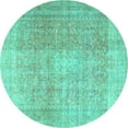 thumbnail image 1 of Ahgly Company Indoor Round Persian Turquoise Blue Traditional Area Rugs, 4' Round, 1 of 4