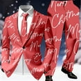 thumbnail image 2 of Funny Christmas Suits for Men 2 Piece One Button Xmas Color Block Jacket Blazer And Pant Set Slim Fit Winter Party Funny Christmas Suit, 2 of 6