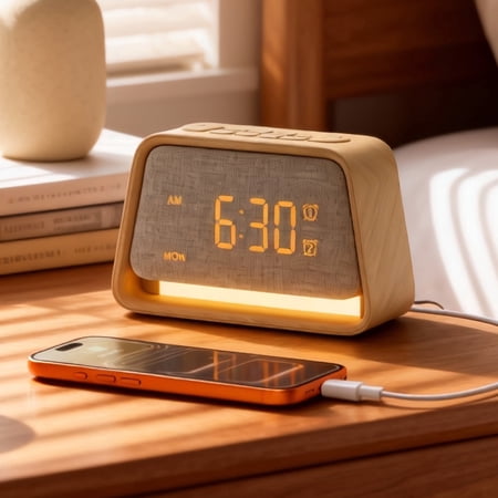 Sunrise Alarm Clock with Wake Up Light, White Noise Sound Machine, 10 Soothing Sounds, Dual Alarms, Dimmable Night Light for Bedroom