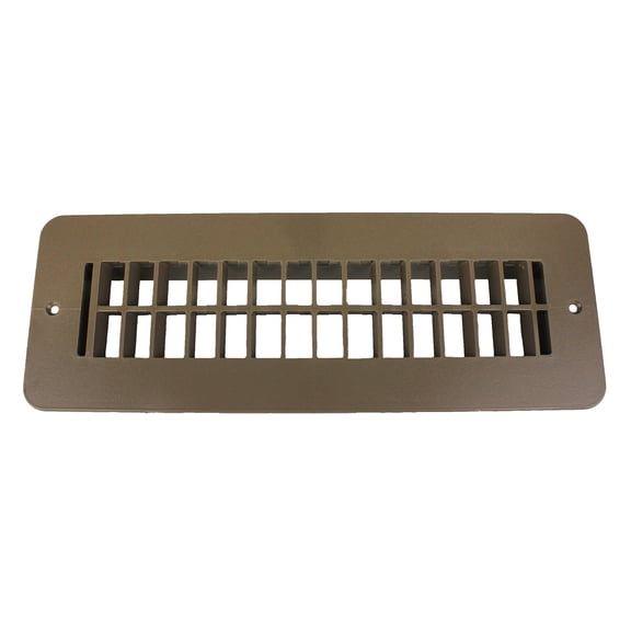 B&B Molders RV Camper 2 in x 10 in Polycarbonate Floor Register Vent Without Damper Tan Brown PN 94258 Thetford