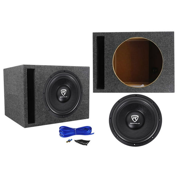 Rockville W12K6D2 V2 12" 2400W Car Audio Subwoofer Vented Sub Box Enclosure