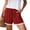 Red, variant on Zedker Plus Size Lace Trim Elastic High Waisted Shorts for Women 2026 Summer Casual Loose Vacation Beach Lounge Ruffle Shorts Size S-XXL