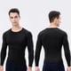 thumbnail image 2 of Camisetas de compresión para hombres Ropa de entrenamiento de compresión para hombres Negro azul gris, 2 of 5