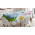 thumbnail image 1 of Ambesonne Cartoon Tablecloth Rectangular Table Cover, on the Meadow, 60"x90", Pale Blue Green Pink, 1 of 3