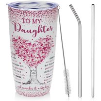 Daughter Gifts,Daughter Birthday Gift Idea, Gifts for Daughter from Mom Dad Mothers, Birthday Gifts for Daughter Adult Graduation Wedding Unique Mug, Happy Birthday Gifts to My Daughter 20 Oz Tumbler