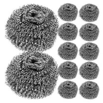 Hemoton 12 Pcs Scrubber Kitchen Cleaning Steel Wool 5.50X5.50X3.00CM Silver