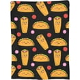 thumbnail image 3 of Cute Taco Throw Blanket Gifts for Kids Adults Soft Warm Lightweight Cozy Cmexican Burritos and Tacos Blankets for Bed Room Sofa Couch Decor Funny Faces Doodle Cartoon Throws 40x50in, 3 of 6
