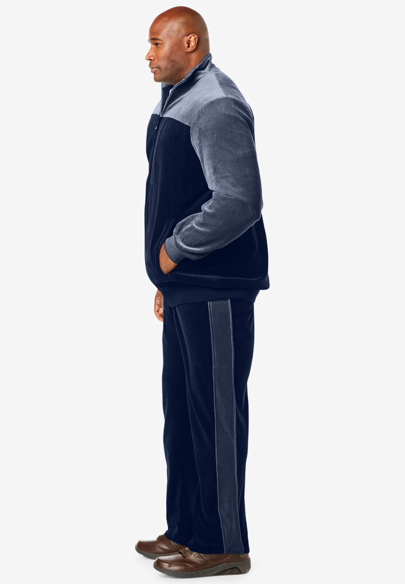 KingSize Men's Big & Tall Colorblock Velour Tracksuit - Walmart.com