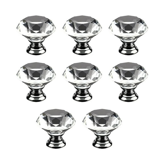 8pcs Crystal Knobs For Furniture Easy-to-install Wide Range Of Applications Kitchen Cabinet Handle