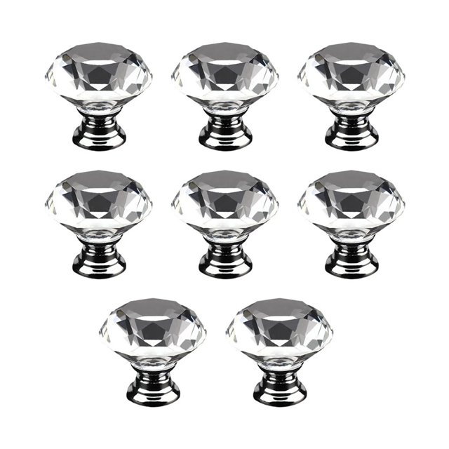 8pcs Crystal Knobs For Furniture Easy-to-install Wide Range Of Applications Kitchen Cabinet Handle