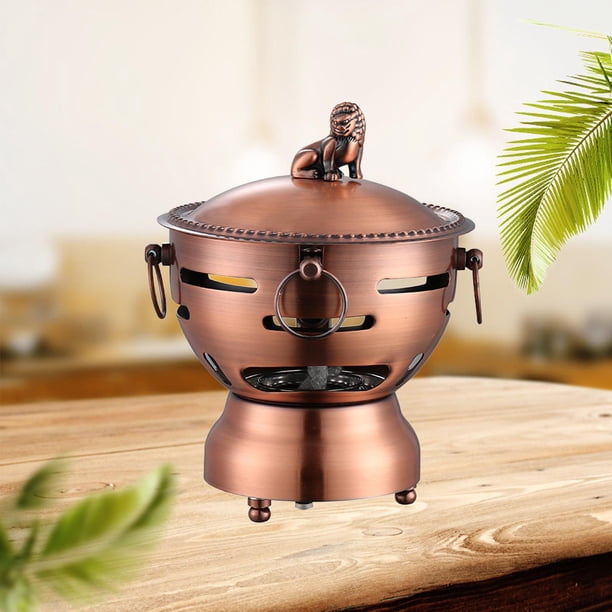 Olla caliente Shabu Shabu,Olla de sopa de ollas calientes de acero inoxidable espesado,Plato de frotamiento chino Sartén para estofado de diseño vintage,Olla caliente Shabu Shabu para C