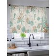 thumbnail image 5 of Sheer Curtains 45 Inch Length 2 Panels Set for Kitchen, Aqua Coastal Starfish Semi Sheer Curtains for Windows, Farmhouse Nautical Seahorse Coral Voile Window Treatments Rod Pocket Curtain, 5 of 7