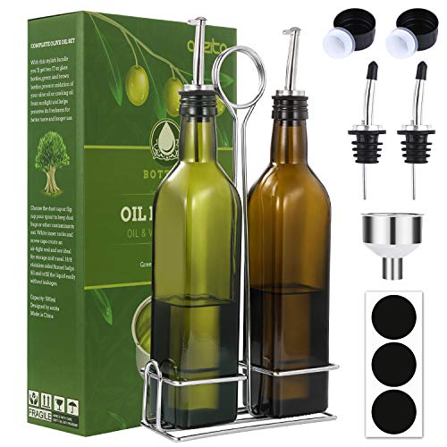 Stainless Steel Cocktail Olive Oil Pour Dispenser Spout Glass Bottle Pourer Set